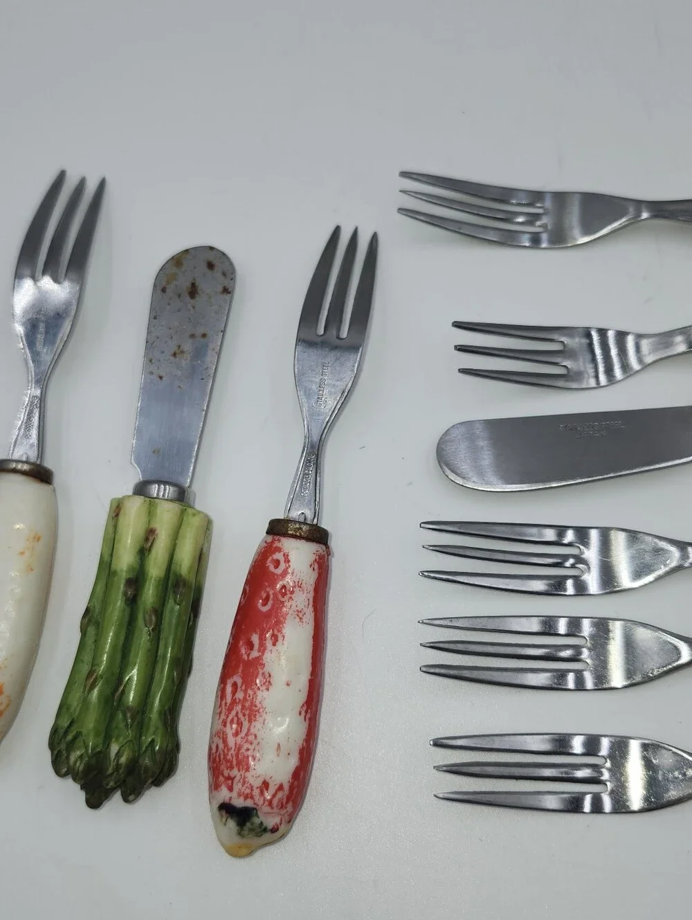 Vintage Japan Mini Forks Fruit Vegtable Handles 5